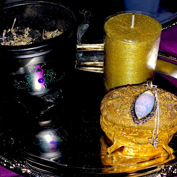 Coven Jewels Jewelry - 💎Huge Opal Pendant Charm Set in Sterling Silver